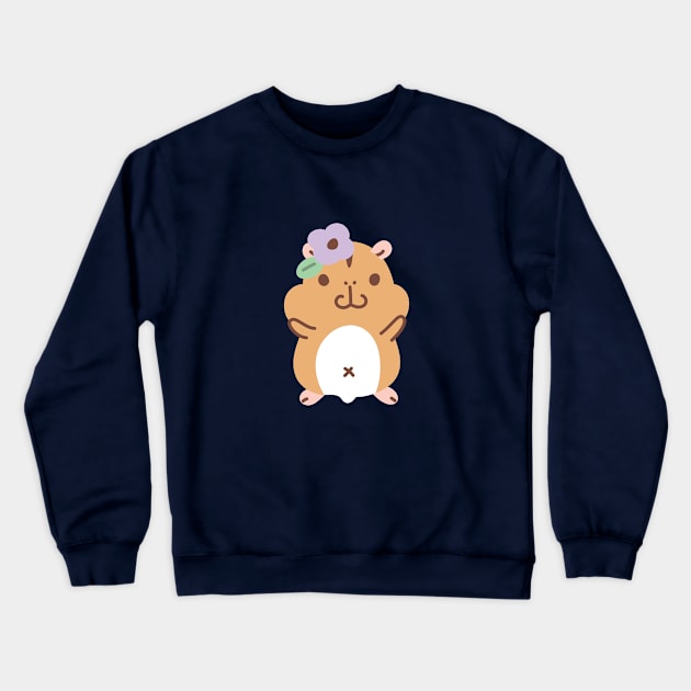 Hamster and Flowers Crewneck Sweatshirt by Noristudio